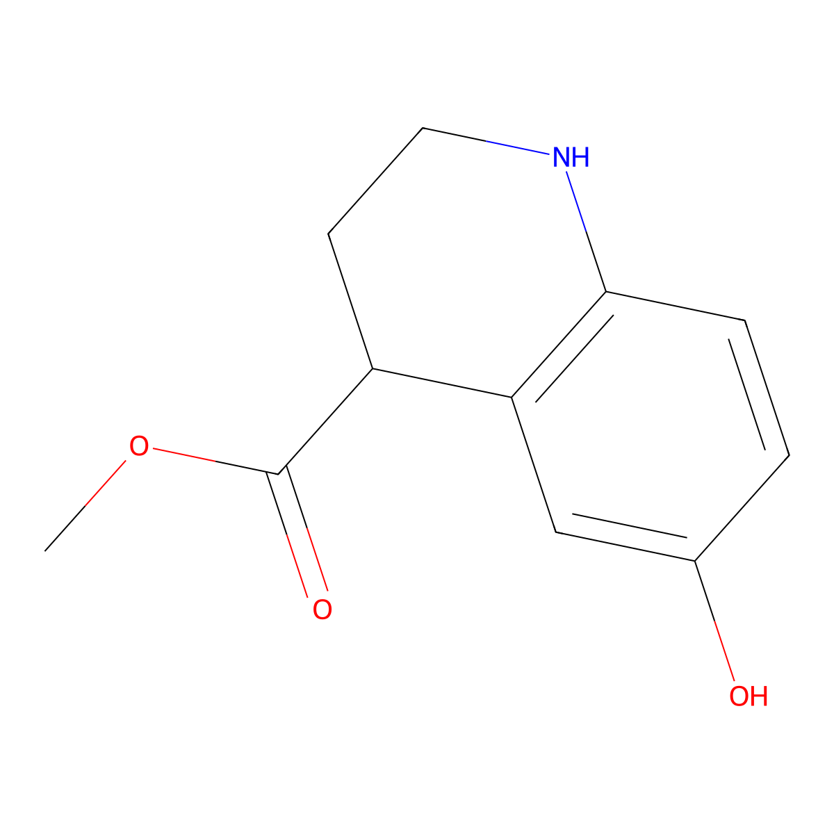 Methyl 6-hydroxy-1,2,3,4-tetrahydroquinoline-4-carboxylate molecular structure, CAS 1785278-58-1