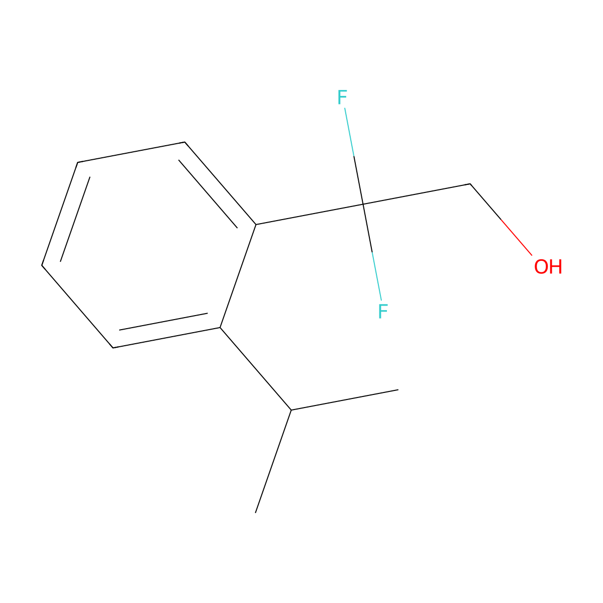 2,2-Difluoro-2-[2-(propan-2-yl)phenyl]ethan-1-ol molecular structure, CAS 1785279-42-6