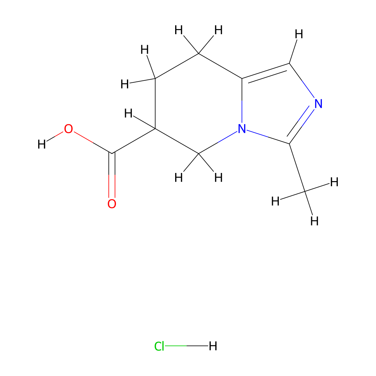 3-methyl-5H,6H,7H,8H-imidazo[1,5-a]pyridine-6-carboxylic acid hydrochloride molecular structure, CAS 1785279-53-9