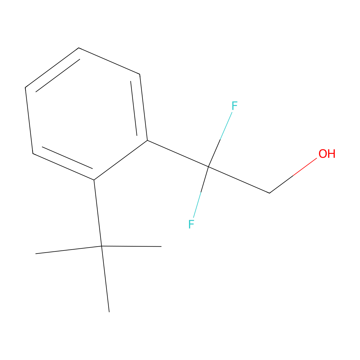 2-(2-Tert-butylphenyl)-2,2-difluoroethan-1-ol molecular structure, CAS 1785279-55-1