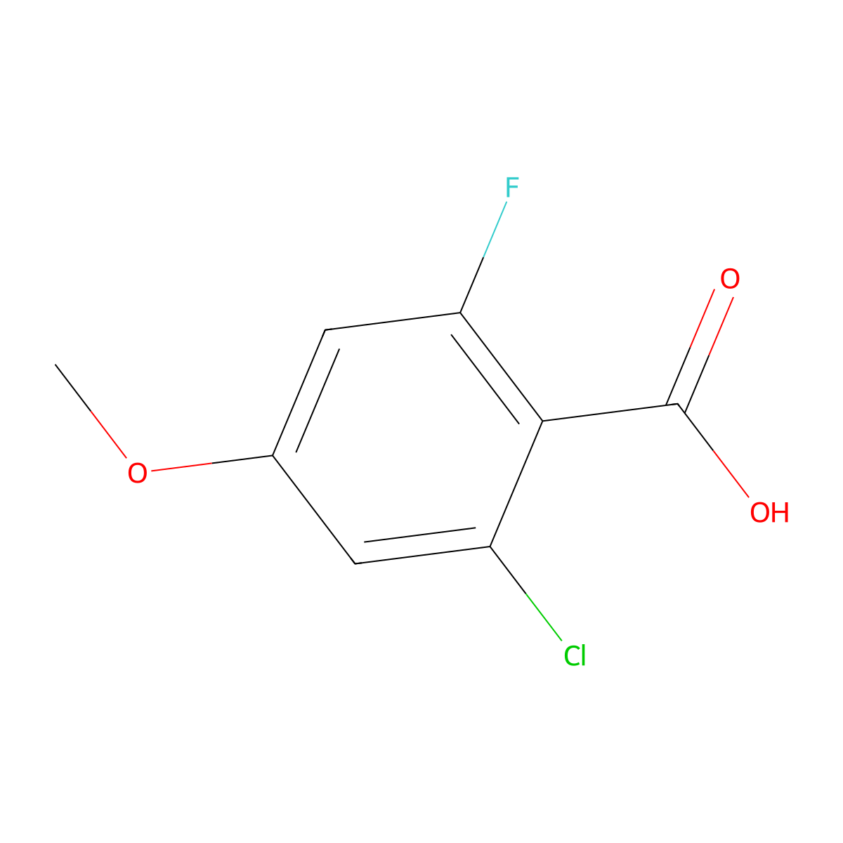 2-Chloro-6-fluoro-4-methoxybenzoic acid molecular structure, CAS 1785280-62-7
