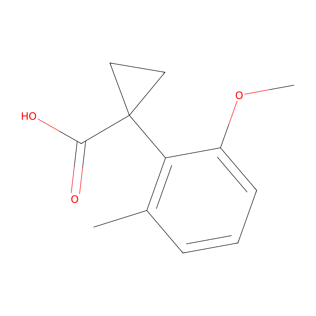 1-(2-Methoxy-6-methylphenyl)cyclopropane-1-carboxylic acid molecular structure, CAS 1785294-01-0