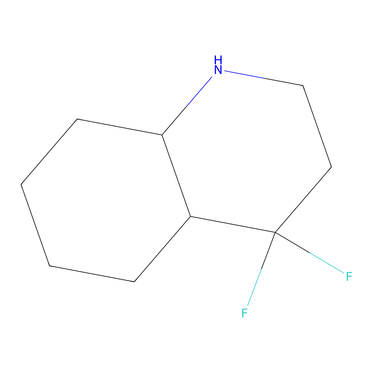 4,4-Difluoro-decahydroquinoline molecular structure, CAS 1785297-72-4