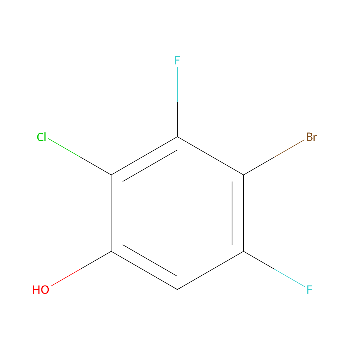 4-Bromo-2-chloro-3,5-difluoro-phenol molecular structure, CAS 1785299-83-3