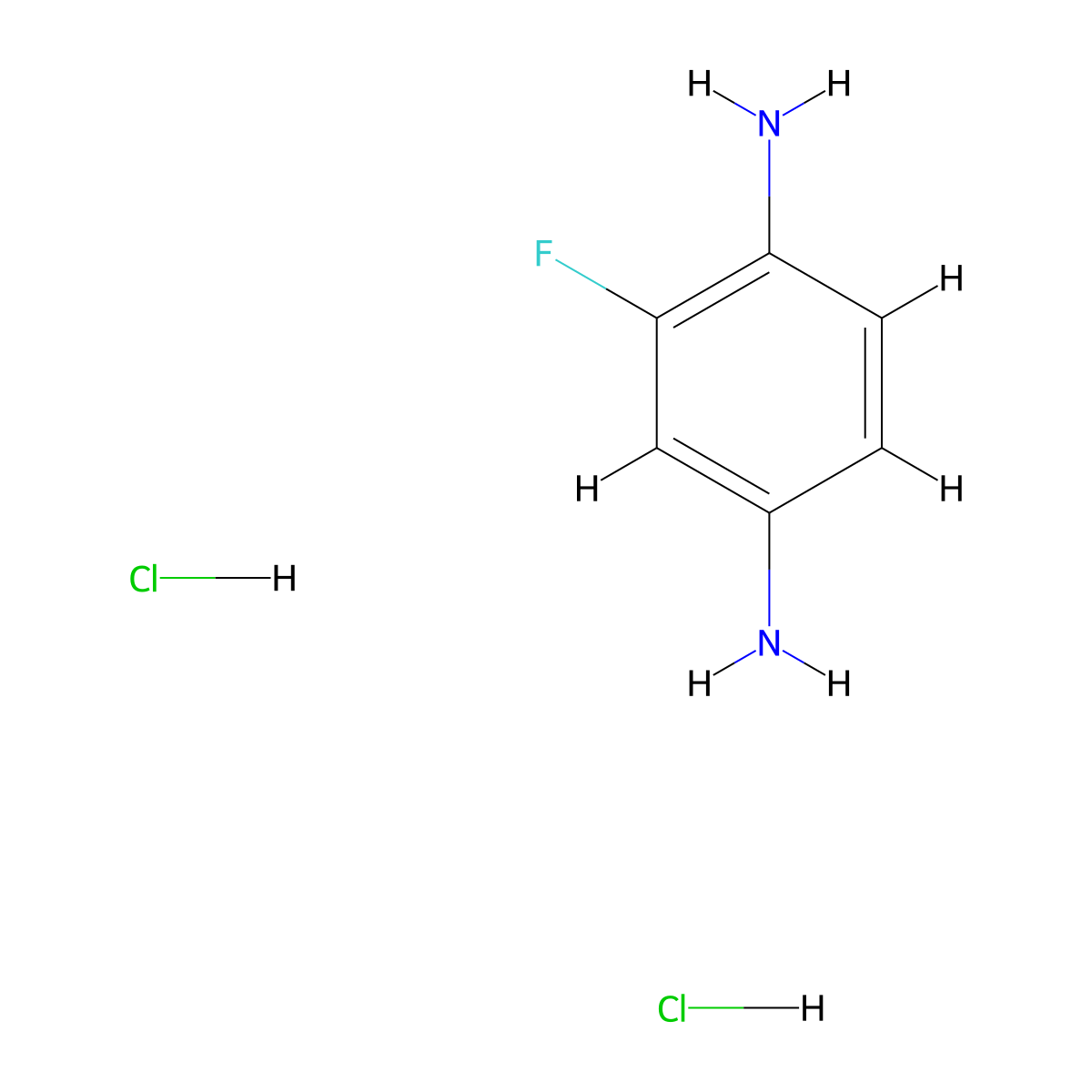 2-FLuorobenzene-1,4-diamine dihydrochloride molecular structure, CAS 17853-10-0