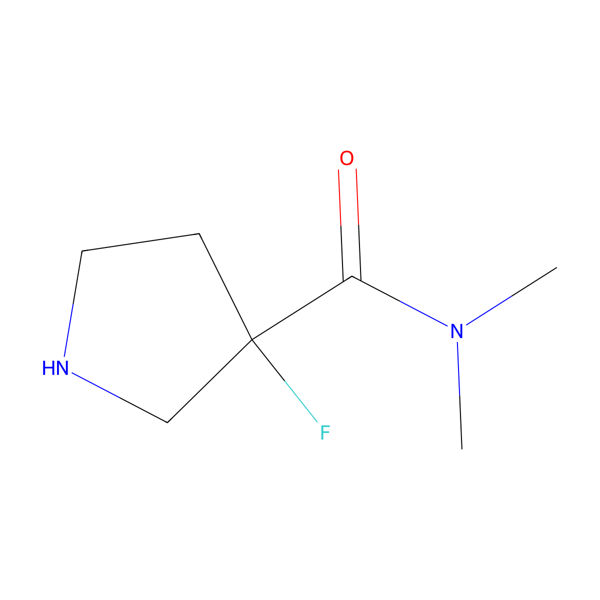 3-fluoro-N,N-dimethylpyrrolidine-3-carboxamide molecular structure, CAS 1785304-91-7
