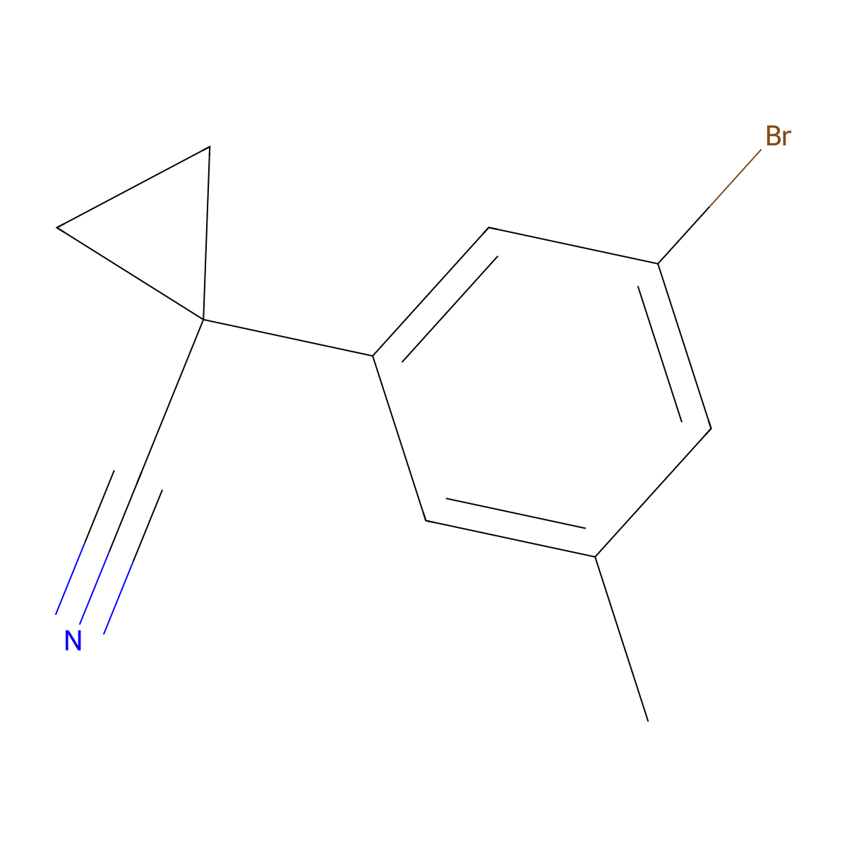1-(3-Bromo-5-methylphenyl)cyclopropane-1-carbonitrile molecular structure, CAS 1785306-03-7
