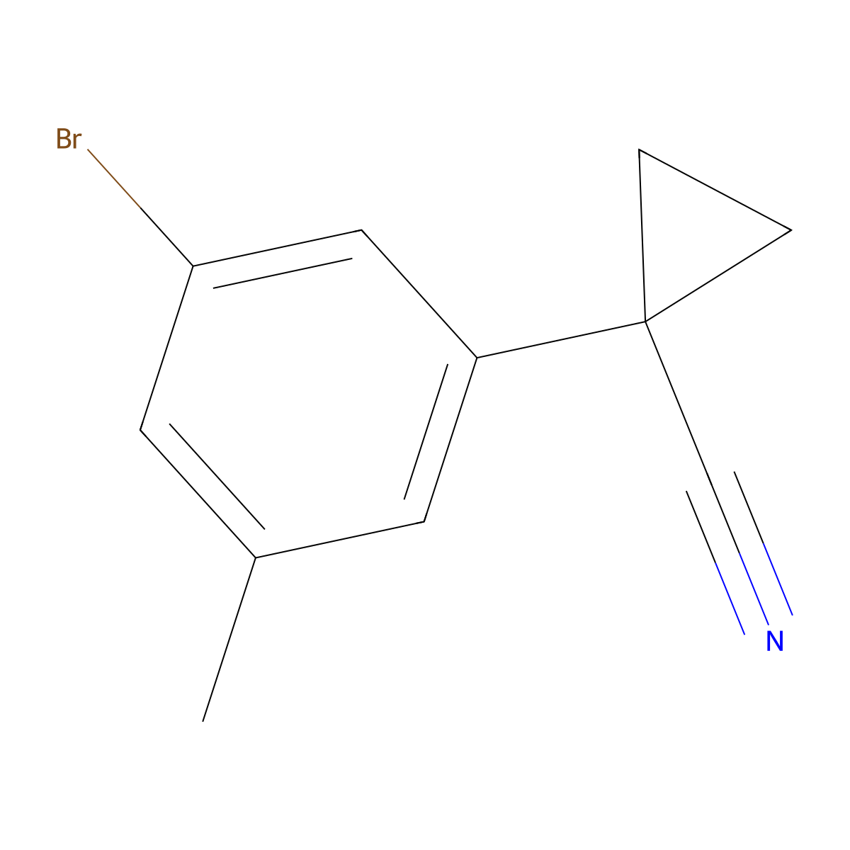 1-(3-Bromo-5-methylphenyl)cyclopropane-1-carbonitrile molecular structure, CAS 1785306-03-7