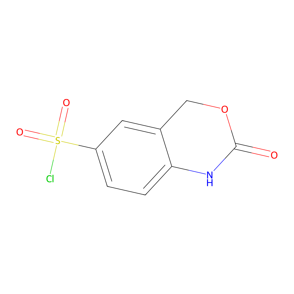 2-Oxo-2,4-dihydro-1H-3,1-benzoxazine-6-sulfonyl chloride molecular structure, CAS 1785307-15-4