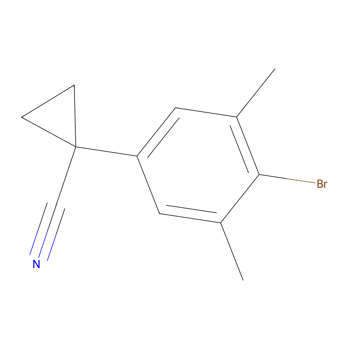 1-(4-Bromo-3,5-dimethylphenyl)cyclopropane-1-carbonitrile molecular structure, CAS 1785308-52-2