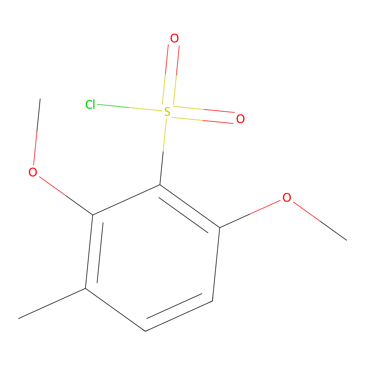 2,6-Dimethoxy-3-methylbenzene-1-sulfonyl chloride molecular structure, CAS 1785309-08-1