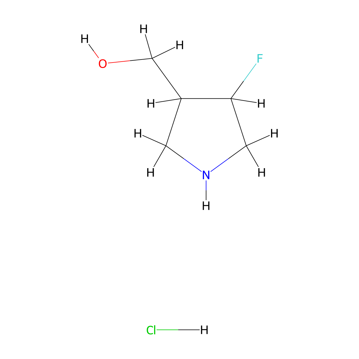 (4-Fluoropyrrolidin-3-yl)methanol hydrochloride molecular structure, CAS 1785311-05-8