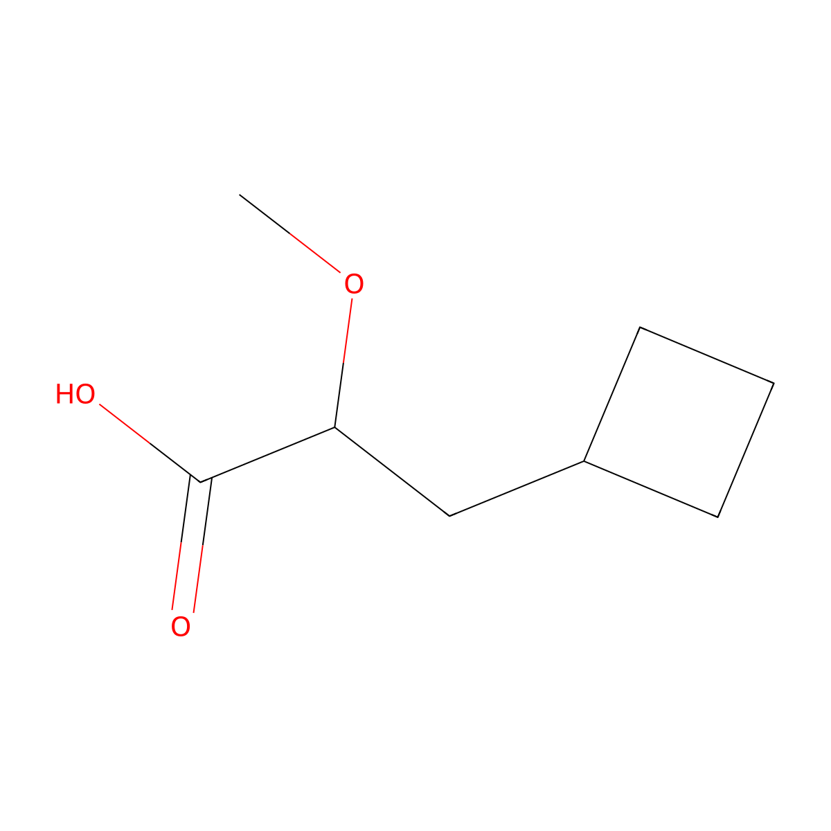 3-Cyclobutyl-2-methoxypropanoic acid molecular structure, CAS 1785311-38-7