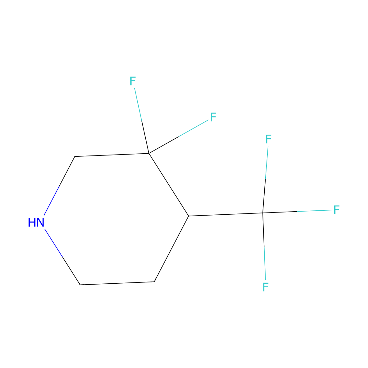 3,3-Difluoro-4-(trifluoromethyl)piperidine molecular structure, CAS 1785312-53-9