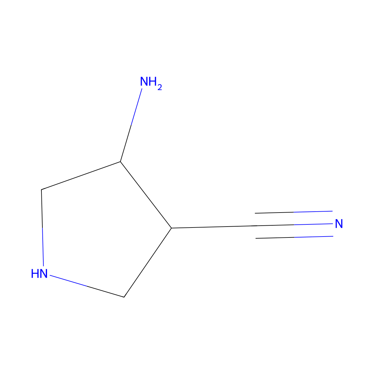 4-Aminopyrrolidine-3-carbonitrile molecular structure, CAS 1785313-96-3