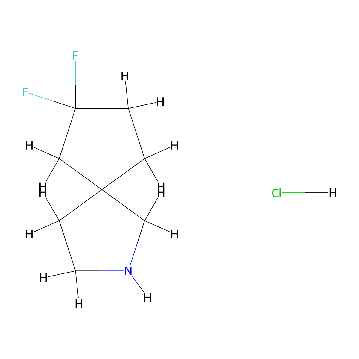 7,7-Difluoro-2-azaspiro[4.4]nonane hydrochloride molecular structure, CAS 1785316-01-9