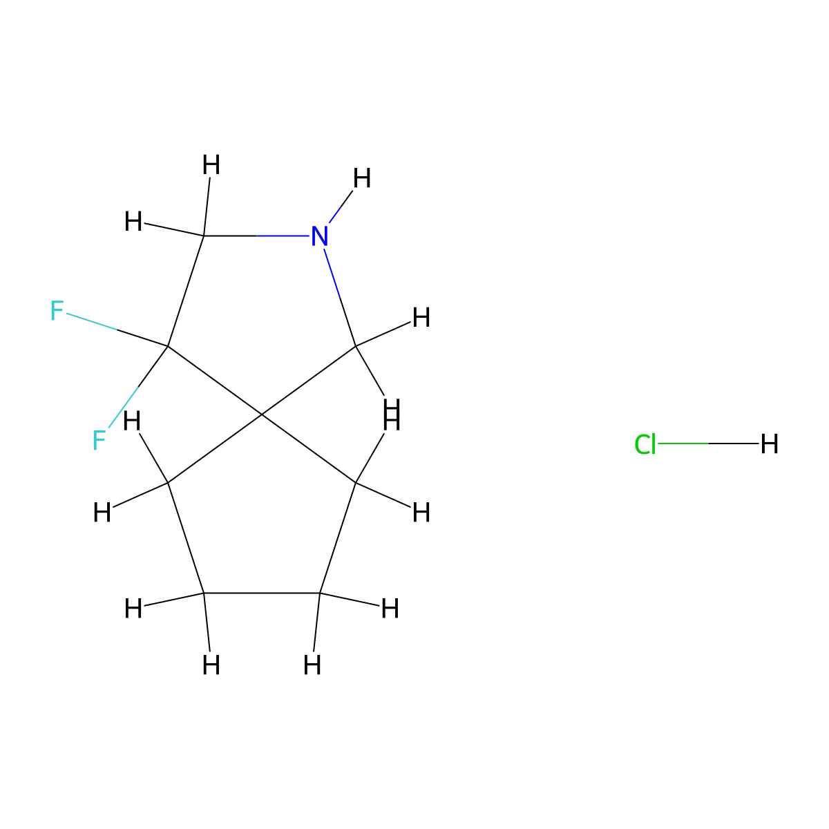 4,4-Difluoro-2-azaspiro(4.4)nonane hydrochloride molecular structure, CAS 1785316-07-5