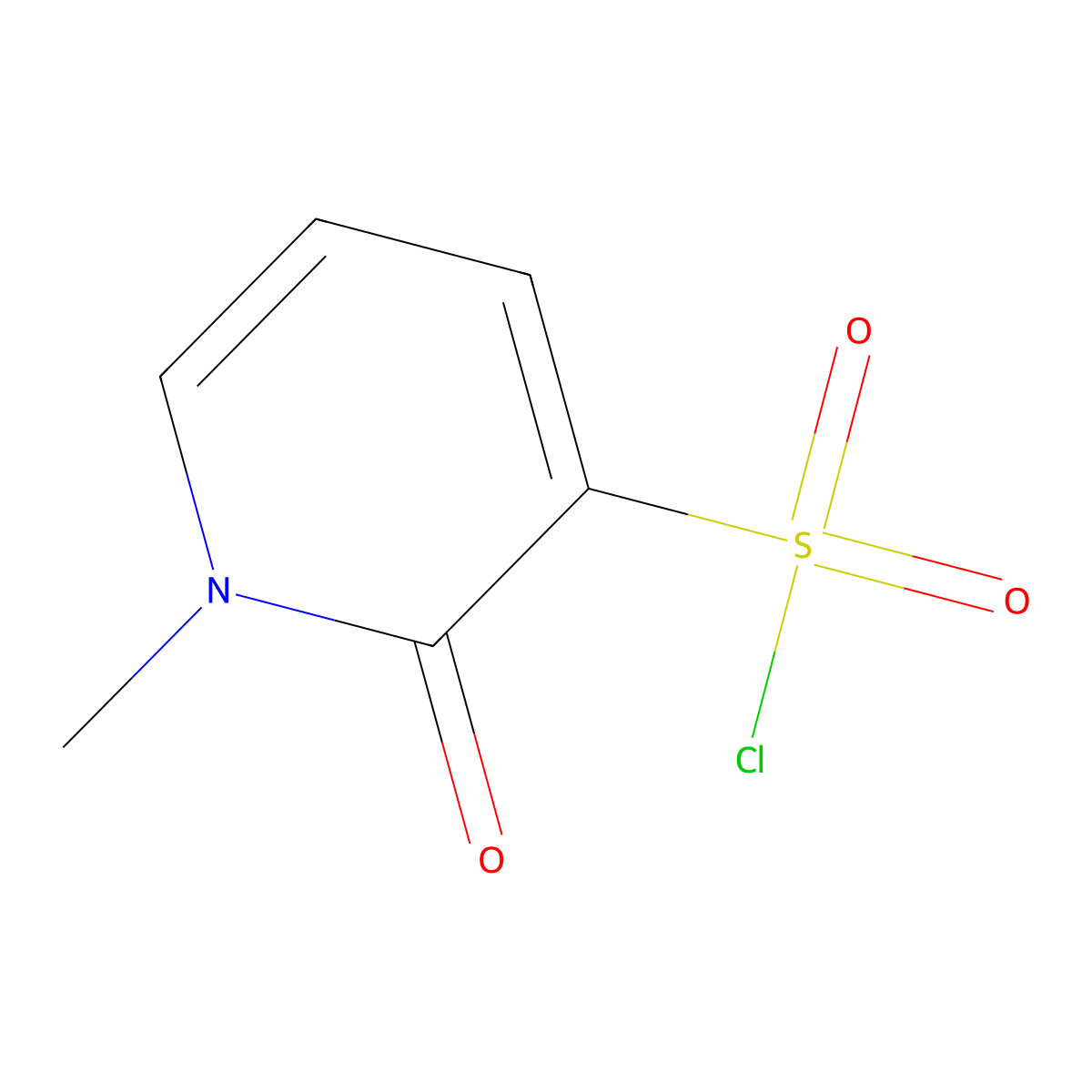 1-Methyl-2-oxo-1,2-dihydropyridine-3-sulfonyl chloride molecular structure, CAS 1785316-68-8