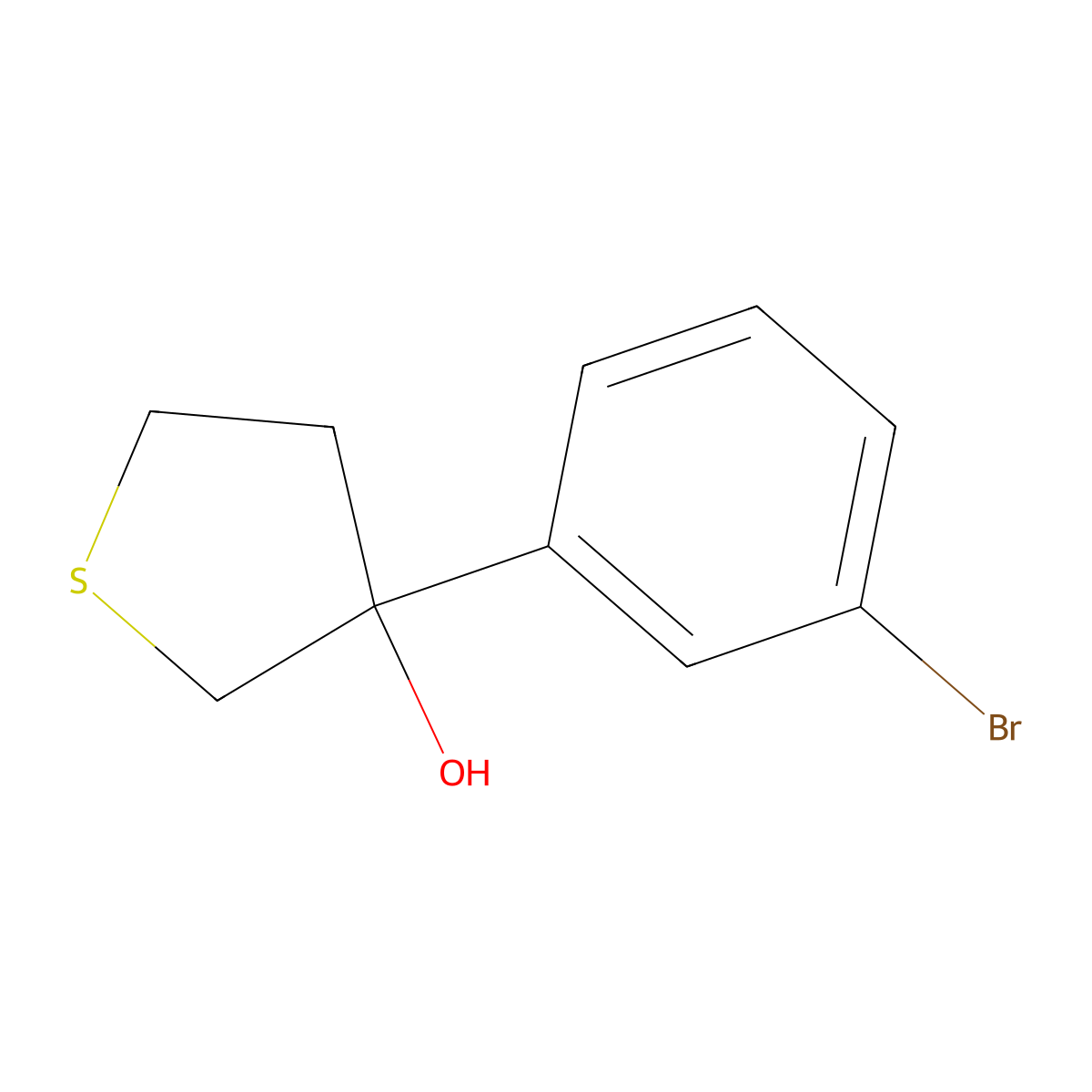 3-(3-Bromophenyl)tetrahydrothiophene-3-ol molecular structure, CAS 1785318-05-9