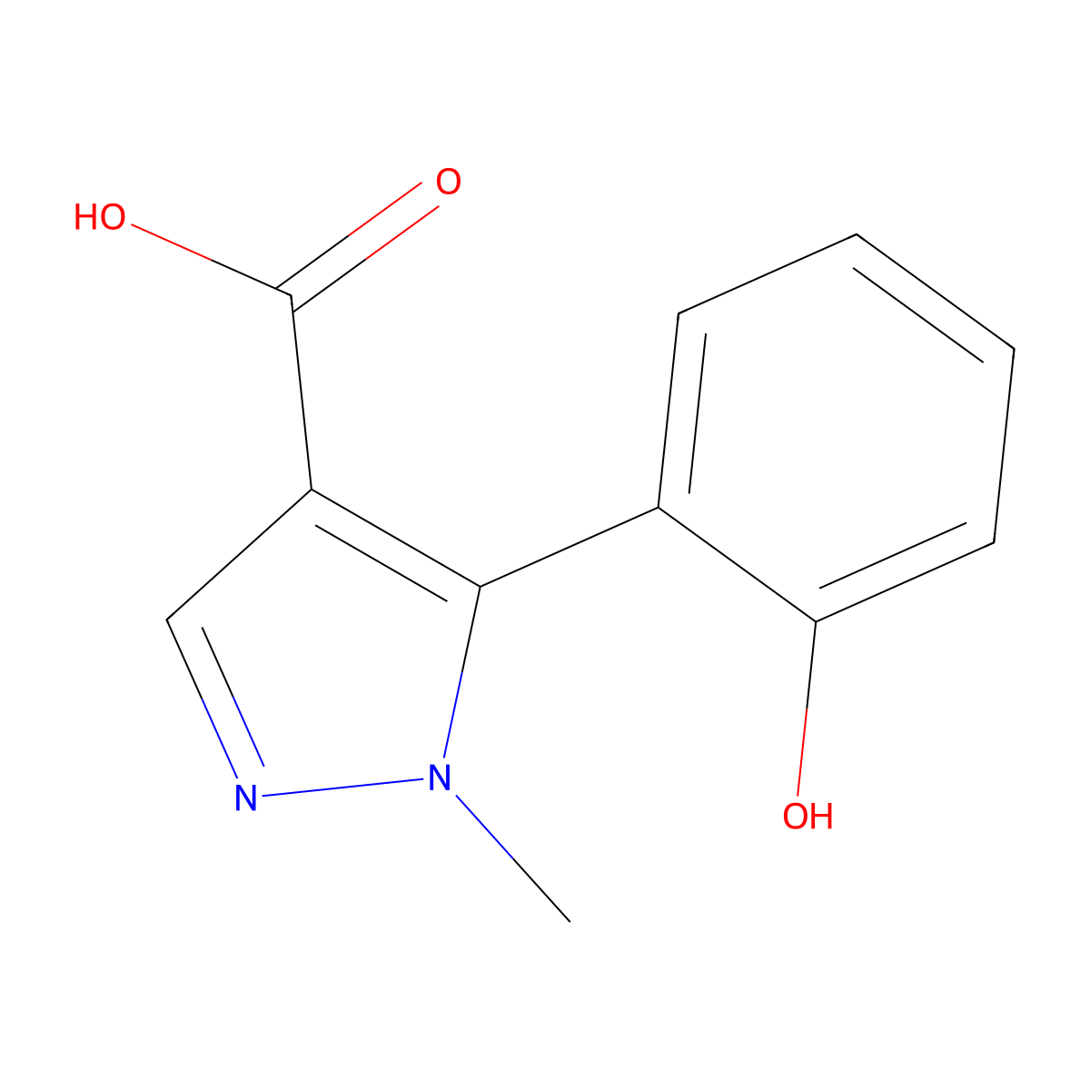 5-(2-hydroxyphenyl)-1-methyl-1H-pyrazole-4-carboxylic acid molecular structure, CAS 1785319-51-8