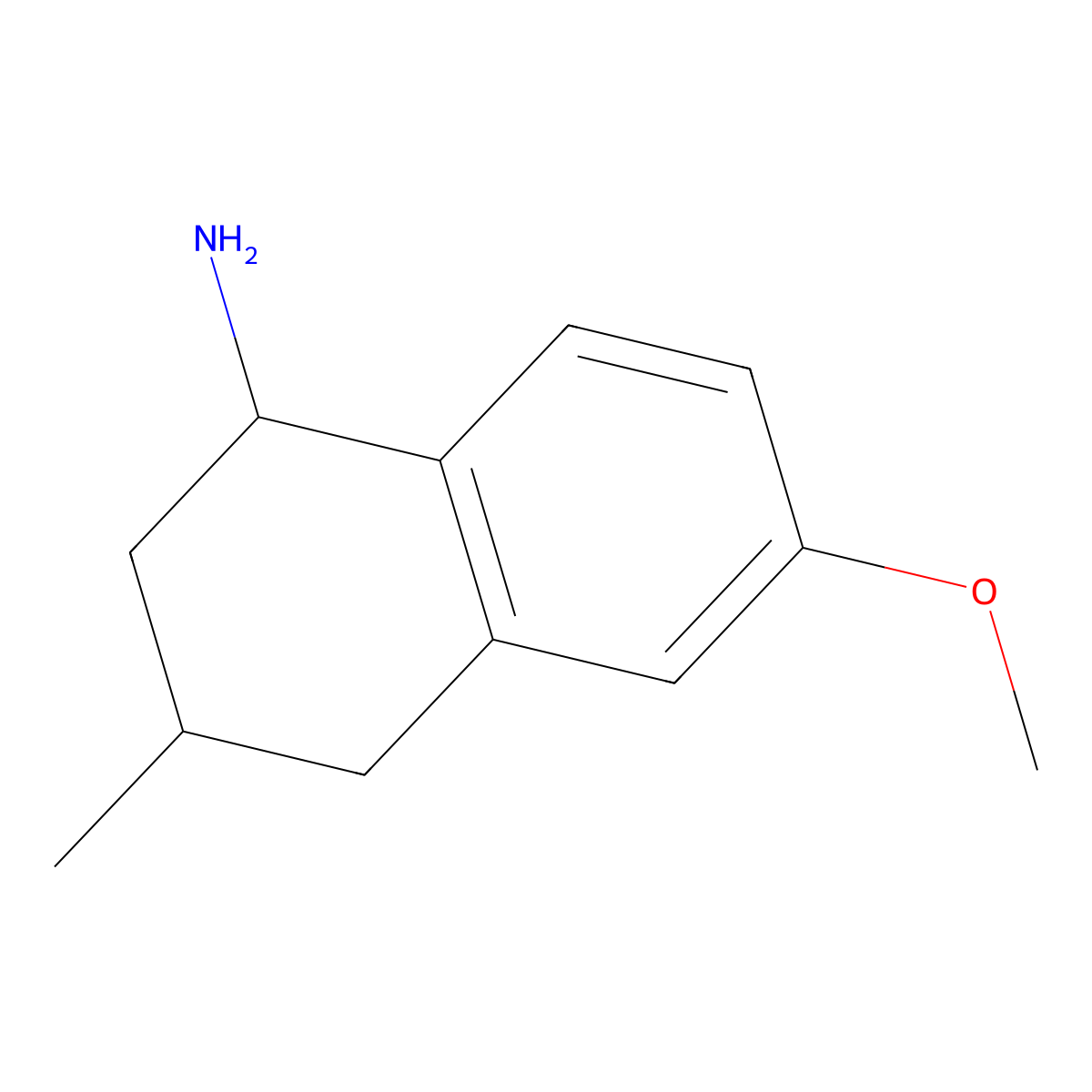 6-Methoxy-3-methyl-1,2,3,4-tetrahydronaphthalen-1-amine molecular structure, CAS 1785322-29-3