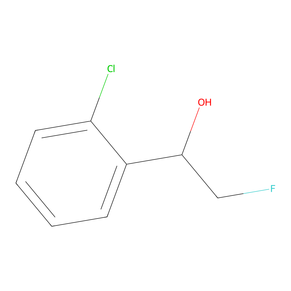 1-(2-Chlorophenyl)-2-fluoroethan-1-ol molecular structure, CAS 1785325-31-6