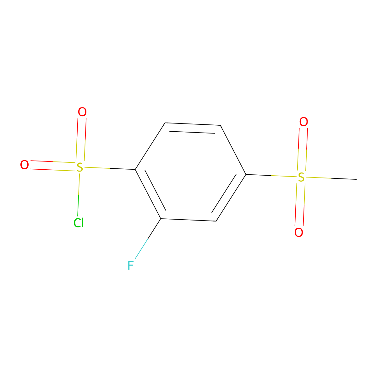 2-Fluoro-4-methanesulfonylbenzene-1-sulfonyl chloride molecular structure, CAS 1785326-23-9