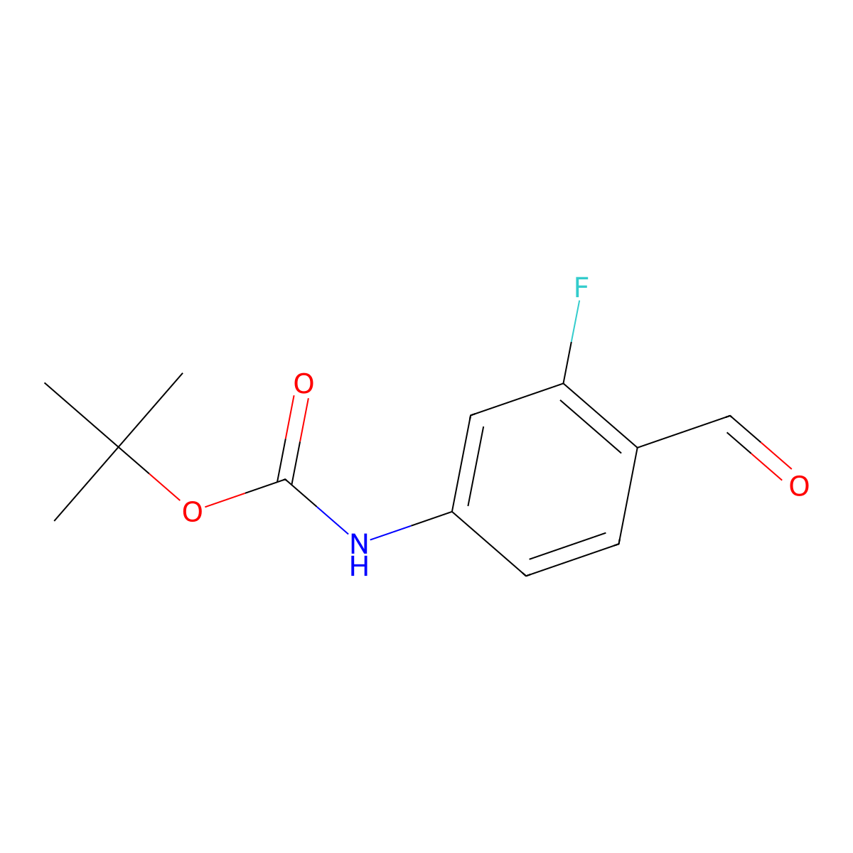 tert-butyl N-(3-fluoro-4-formylphenyl)carbamate molecular structure, CAS 1785326-78-4