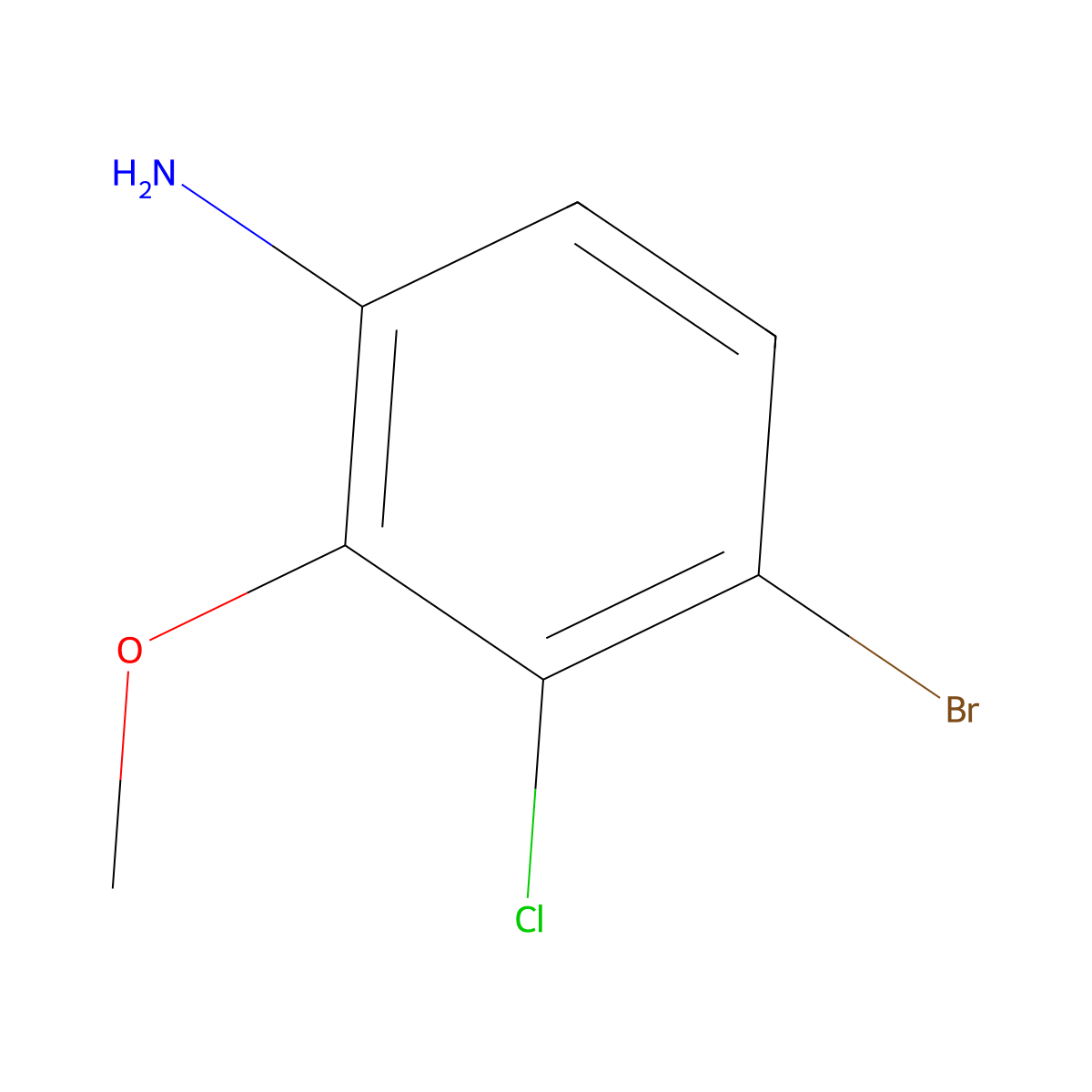 4-Bromo-3-chloro-2-methoxyaniline molecular structure, CAS 1785327-88-9