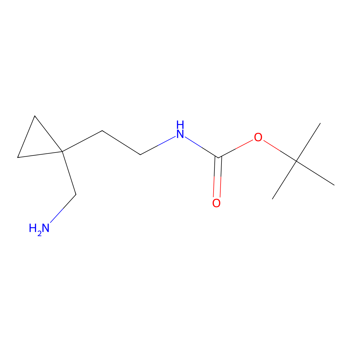 tert-butyl N-{2-[1-(aminomethyl)cyclopropyl]ethyl}carbamate molecular structure, CAS 1785330-93-9