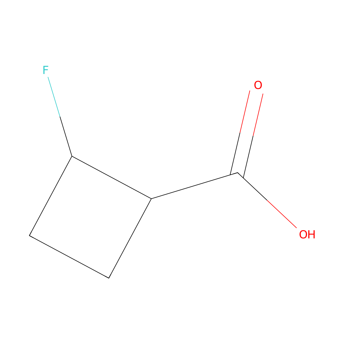 2-Fluorocyclobutane-1-carboxylic acid molecular structure, CAS 1785331-71-6