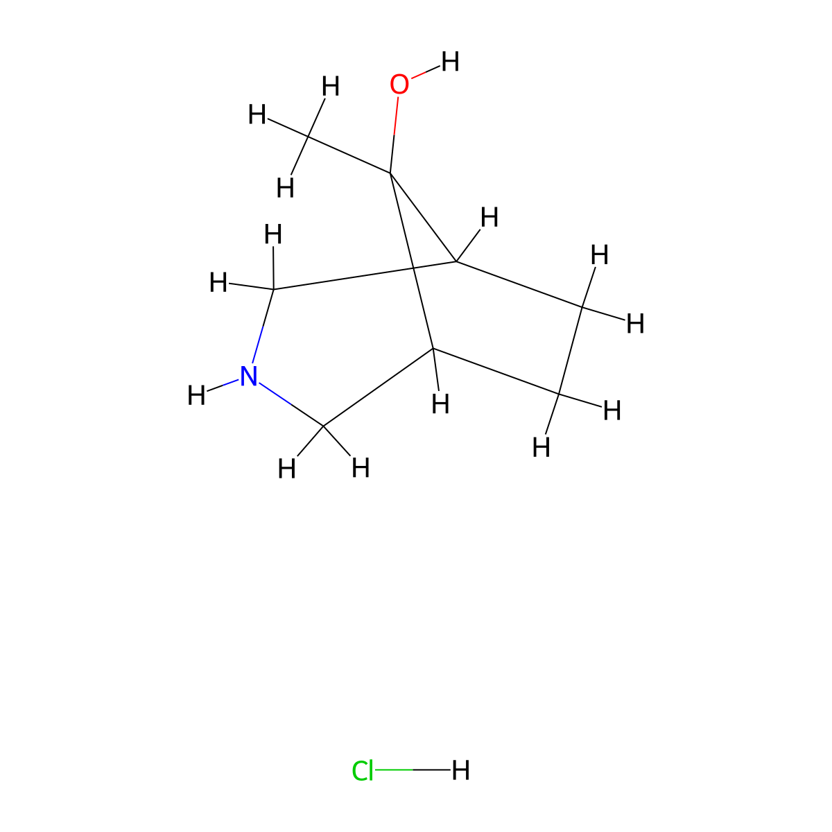 8-Methyl-3-azabicyclo[3.2.1]octan-8-ol hydrochloride molecular structure, CAS 1785331-73-8