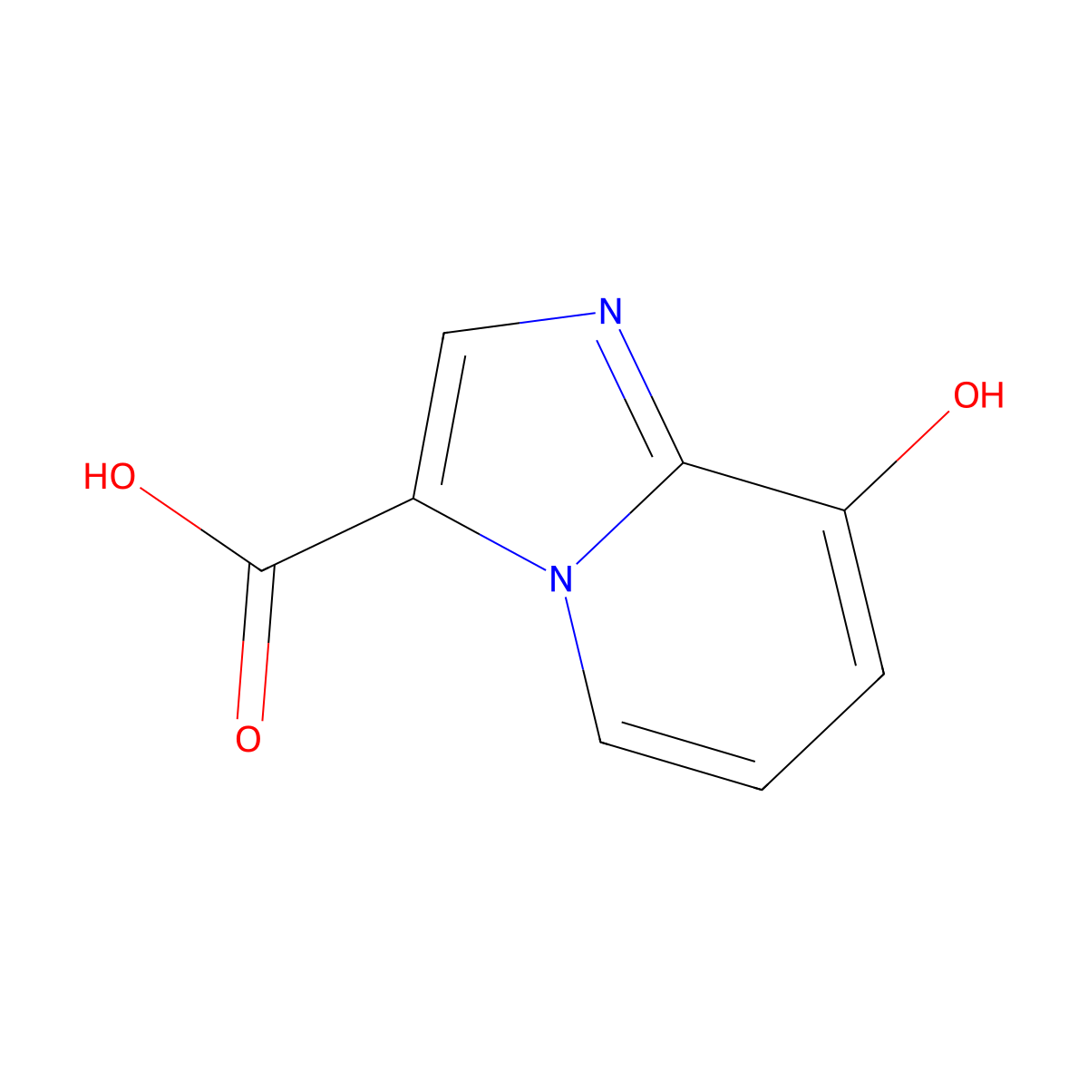 8-Hydroxyimidazo[1,2-a]pyridine-3-carboxylic acid molecular structure, CAS 1785332-23-1