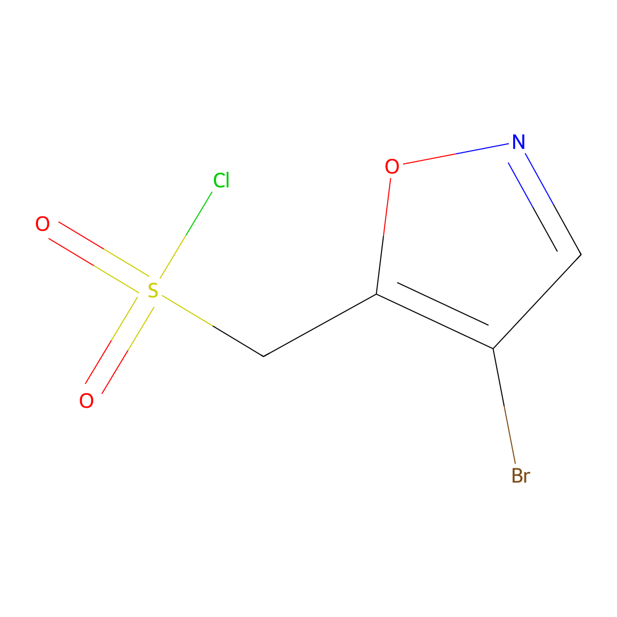 (4-Bromo-1,2-oxazol-5-yl)methanesulfonyl chloride molecular structure, CAS 1785332-37-7