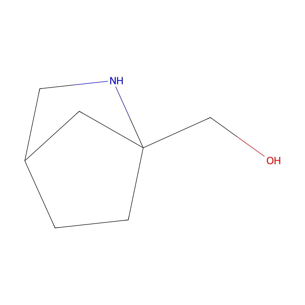 2-Azabicyclo(2.2.1)heptan-1-ylmethanol molecular structure, CAS 1785333-54-1