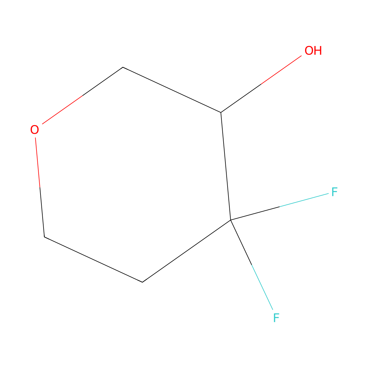 4,4-Difluorooxan-3-ol molecular structure, CAS 1785334-20-4