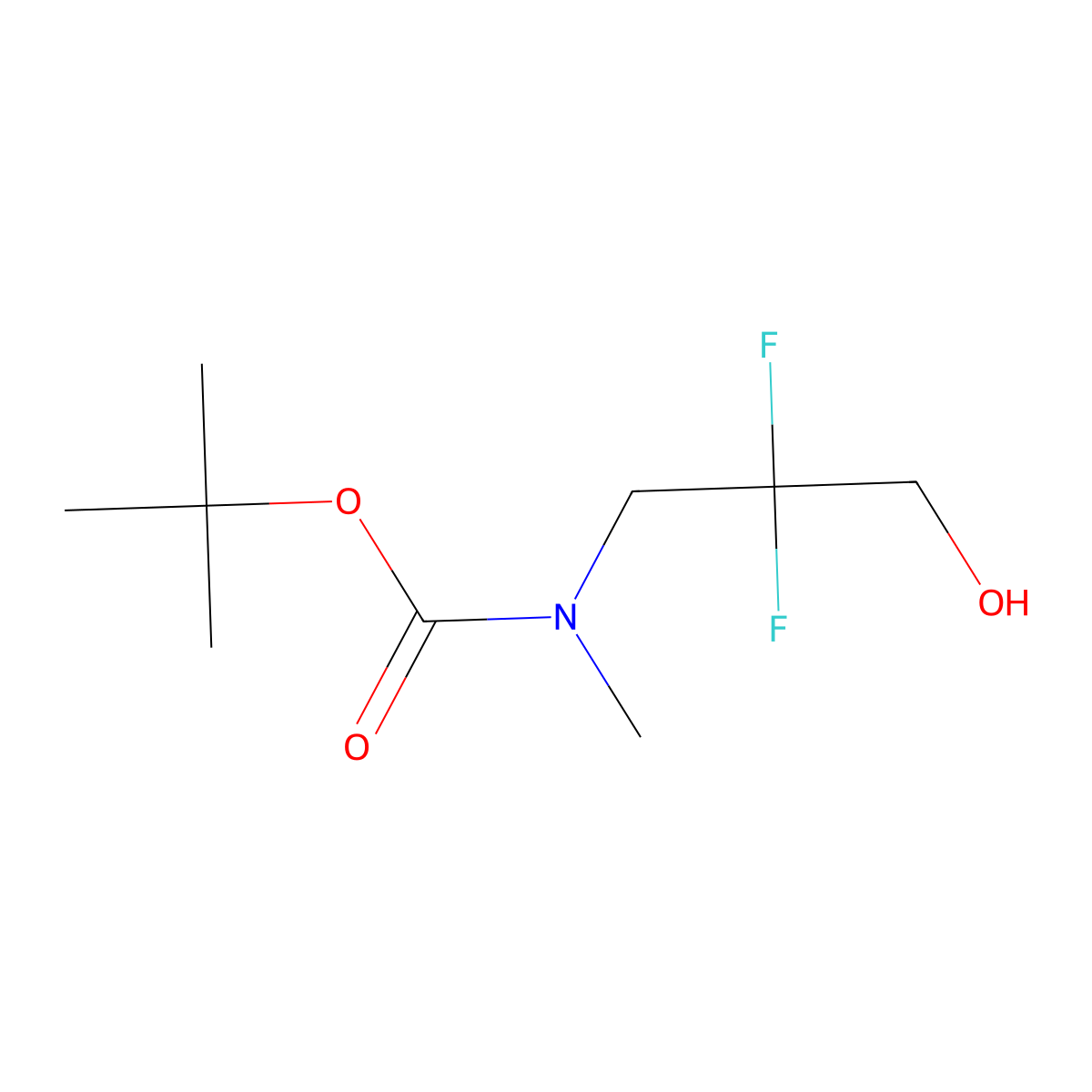 tert-Butyl (2,2-difluoro-3-hydroxypropyl)(methyl)carbamate molecular structure, CAS 1785335-83-2