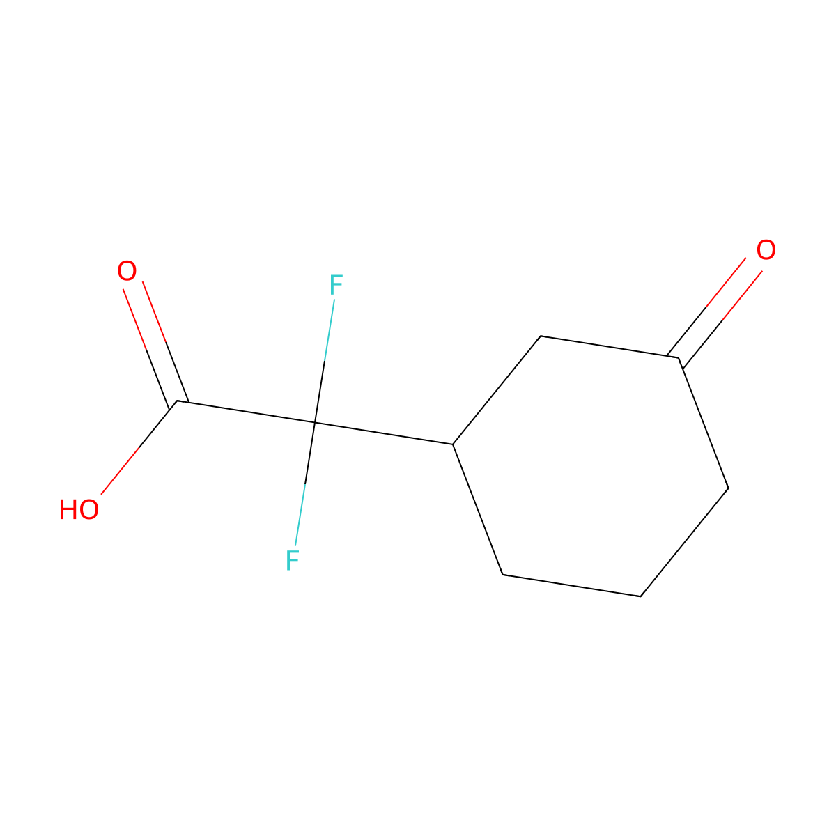 2,2-Difluoro-2-(3-oxocyclohexyl)acetic acid molecular structure, CAS 1785337-79-2