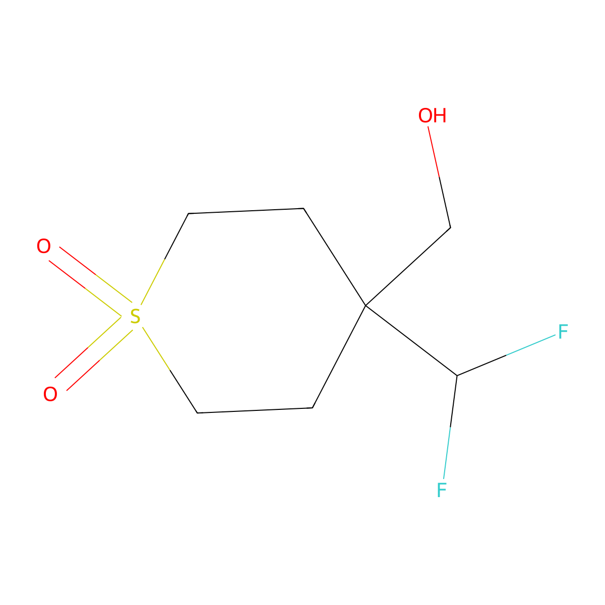 4-(Difluoromethyl)-4-(hydroxymethyl)-1lambda6-thiane-1,1-dione molecular structure, CAS 1785342-46-2