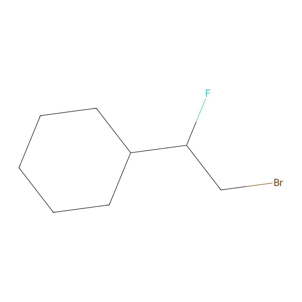 (2-Bromo-1-fluoroethyl)cyclohexane molecular structure, CAS 1785344-69-5