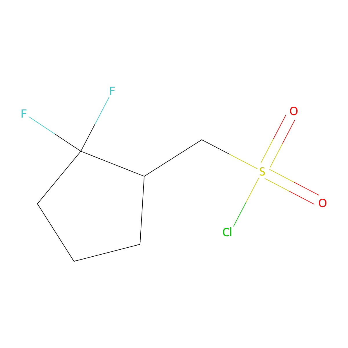(2,2-Difluorocyclopentyl)methanesulfonyl chloride molecular structure, CAS 1785345-03-0