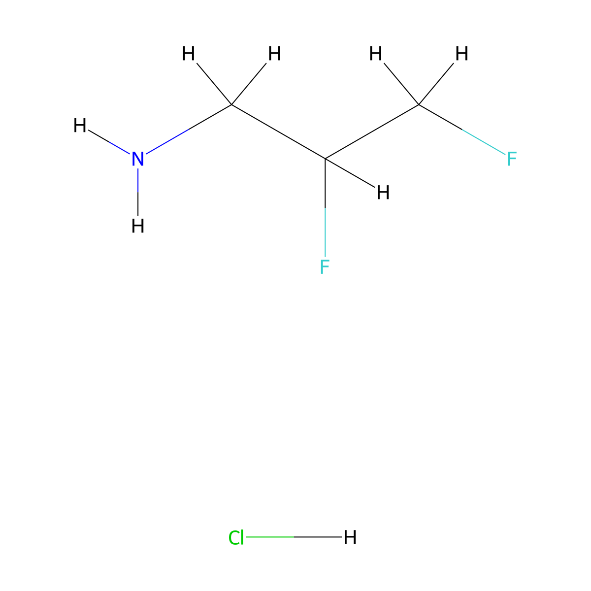 2,3-Difluoropropan-1-amine hydrochloride molecular structure, CAS 1785350-44-8