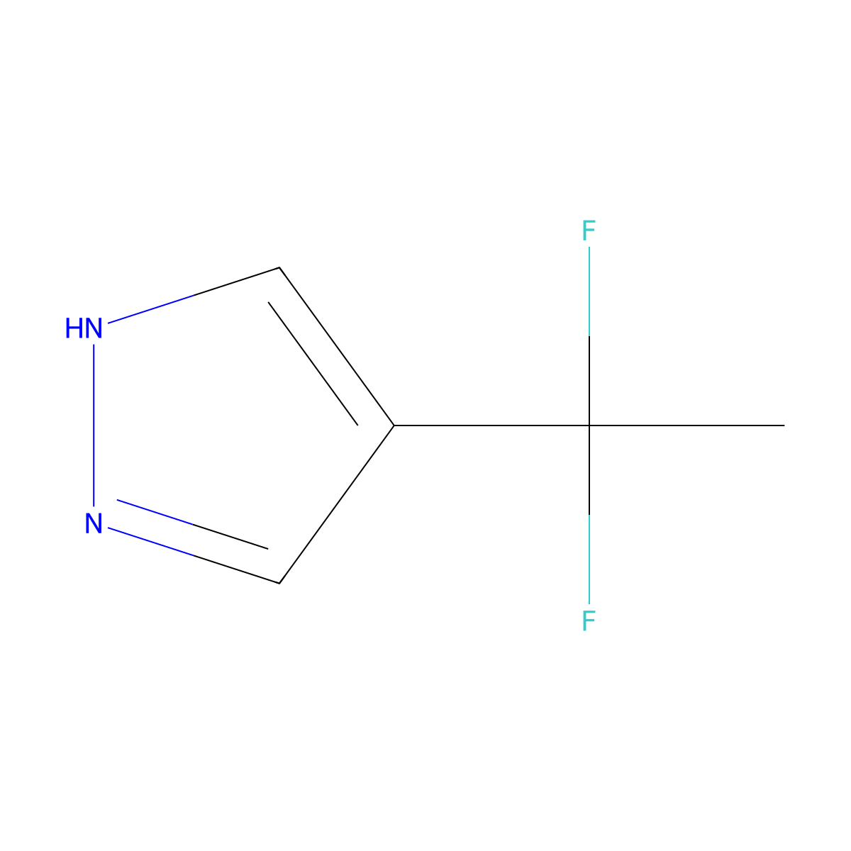 4-(1,1-difluoroethyl)-1H-pyrazole molecular structure, CAS 1785350-65-3