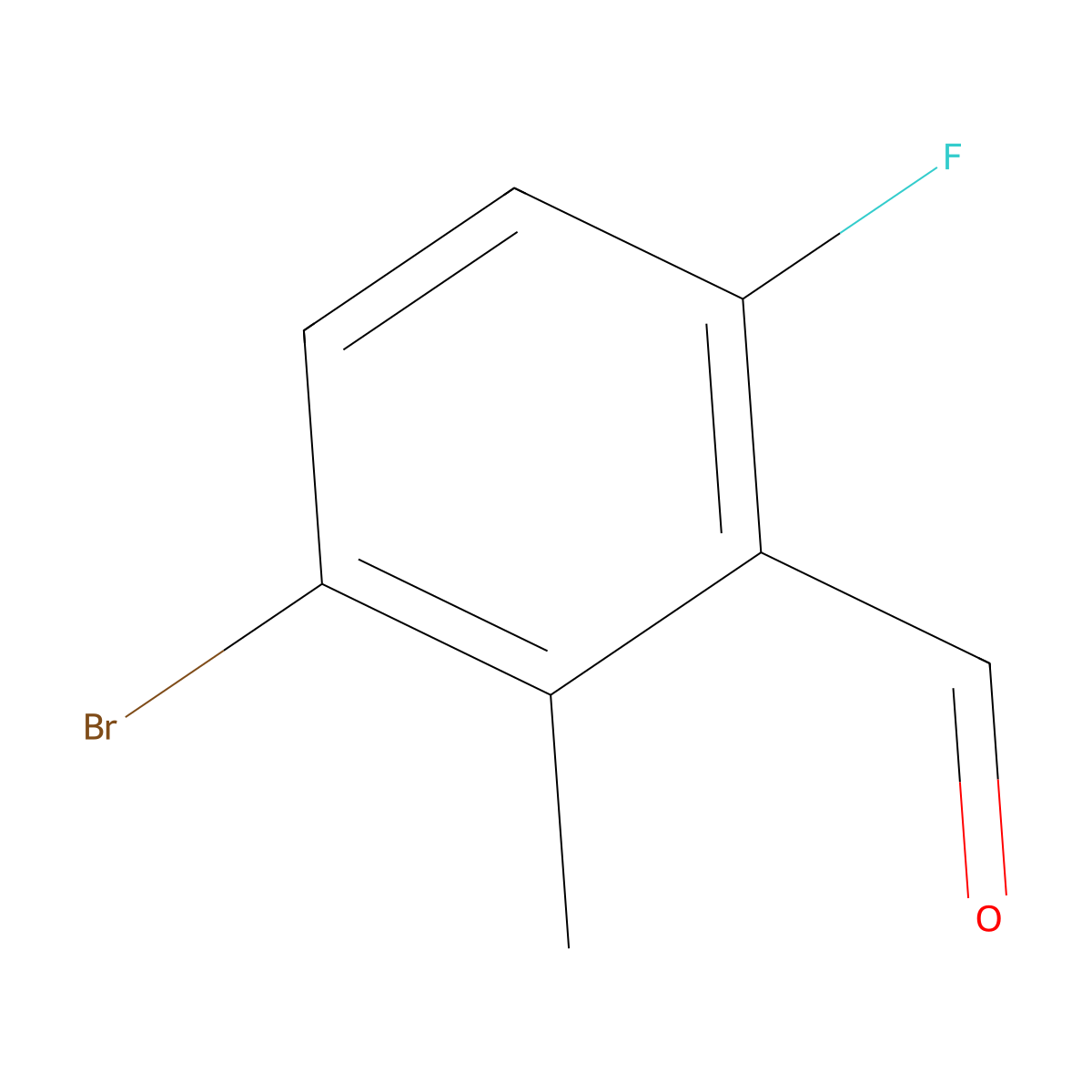 3-Bromo-6-fluoro-2-methylbenzaldehyde molecular structure, CAS 1785354-53-1