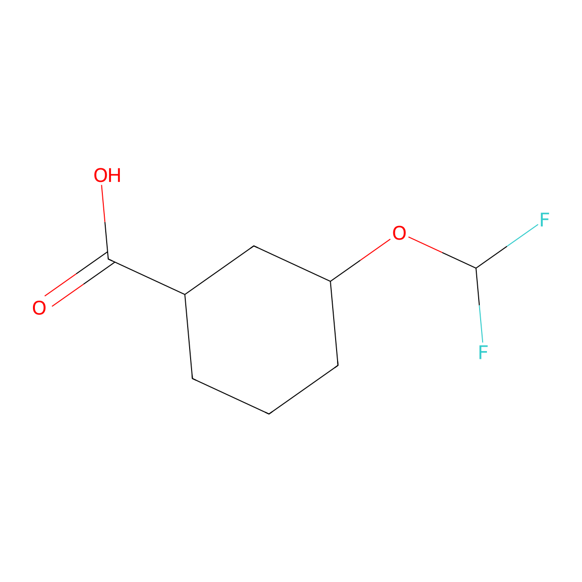 3-(Difluoromethoxy)cyclohexanecarboxylic acid molecular structure, CAS 1785357-04-1