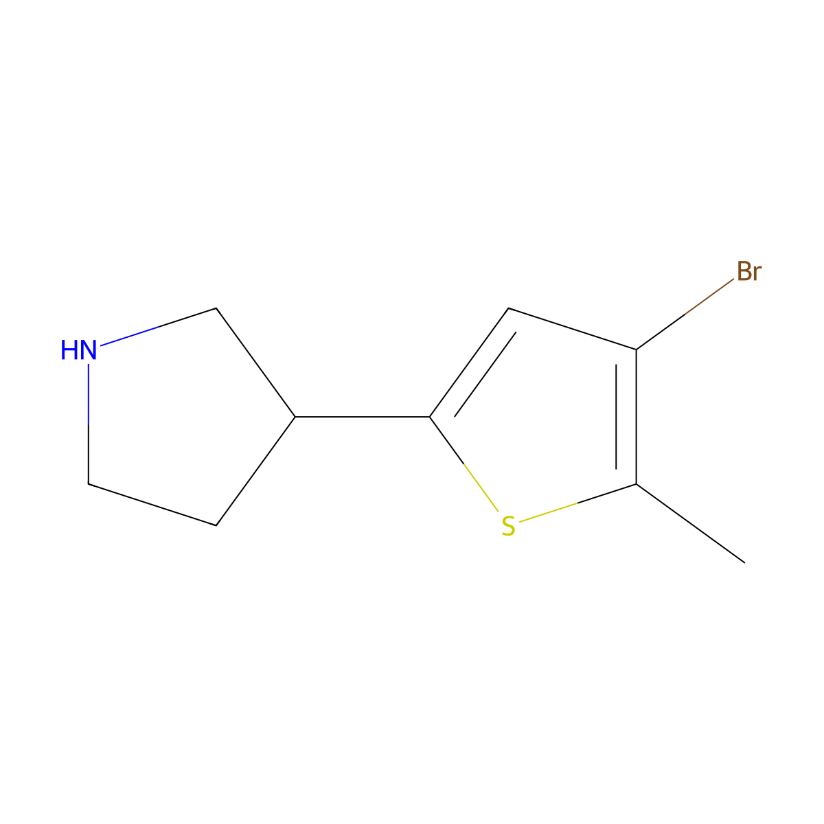 3-(4-Bromo-5-methylthiophen-2-yl)pyrrolidine molecular structure, CAS 1785358-46-4