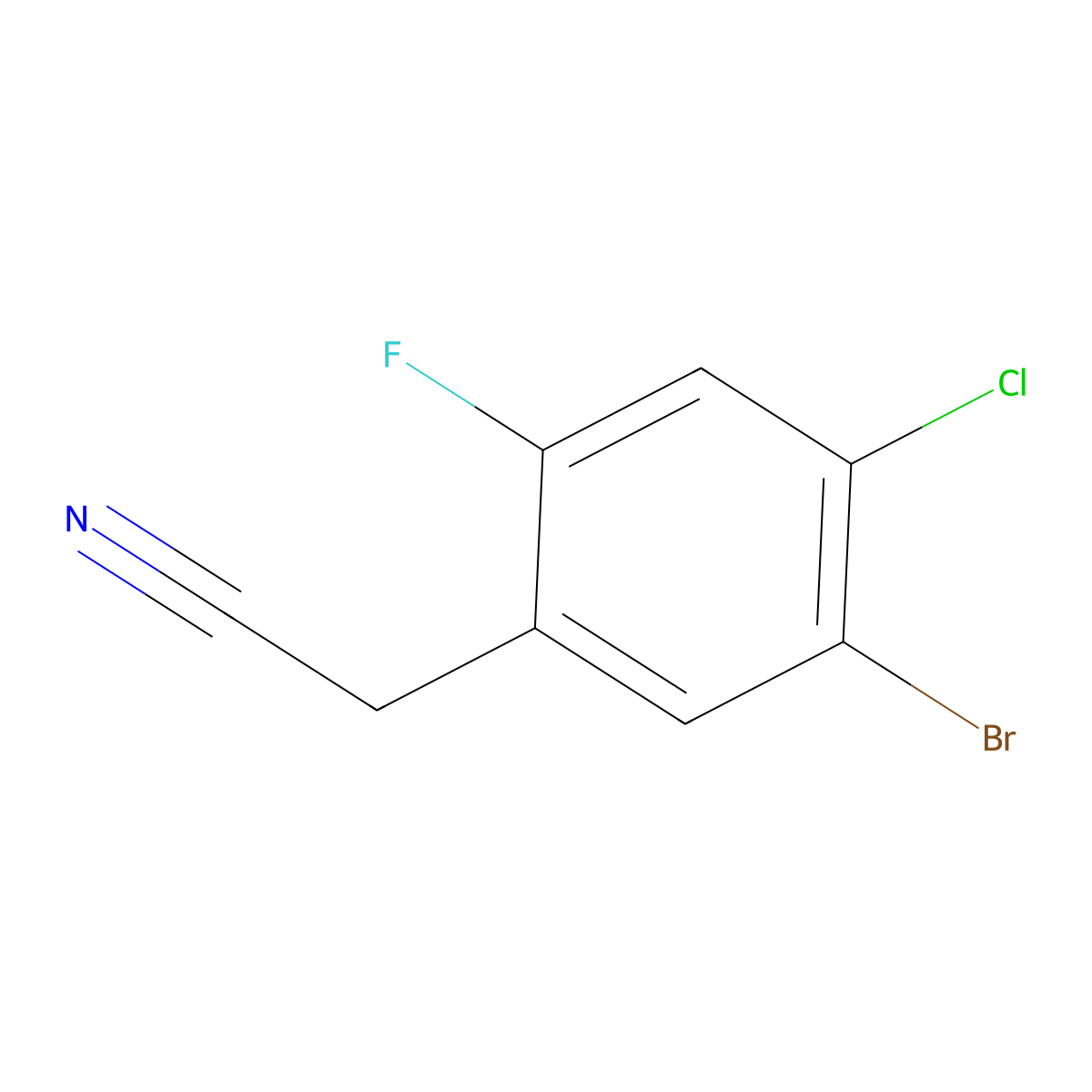 5-Bromo-4-chloro-2-fluorophenylacetonitrile molecular structure, CAS 1785359-01-4