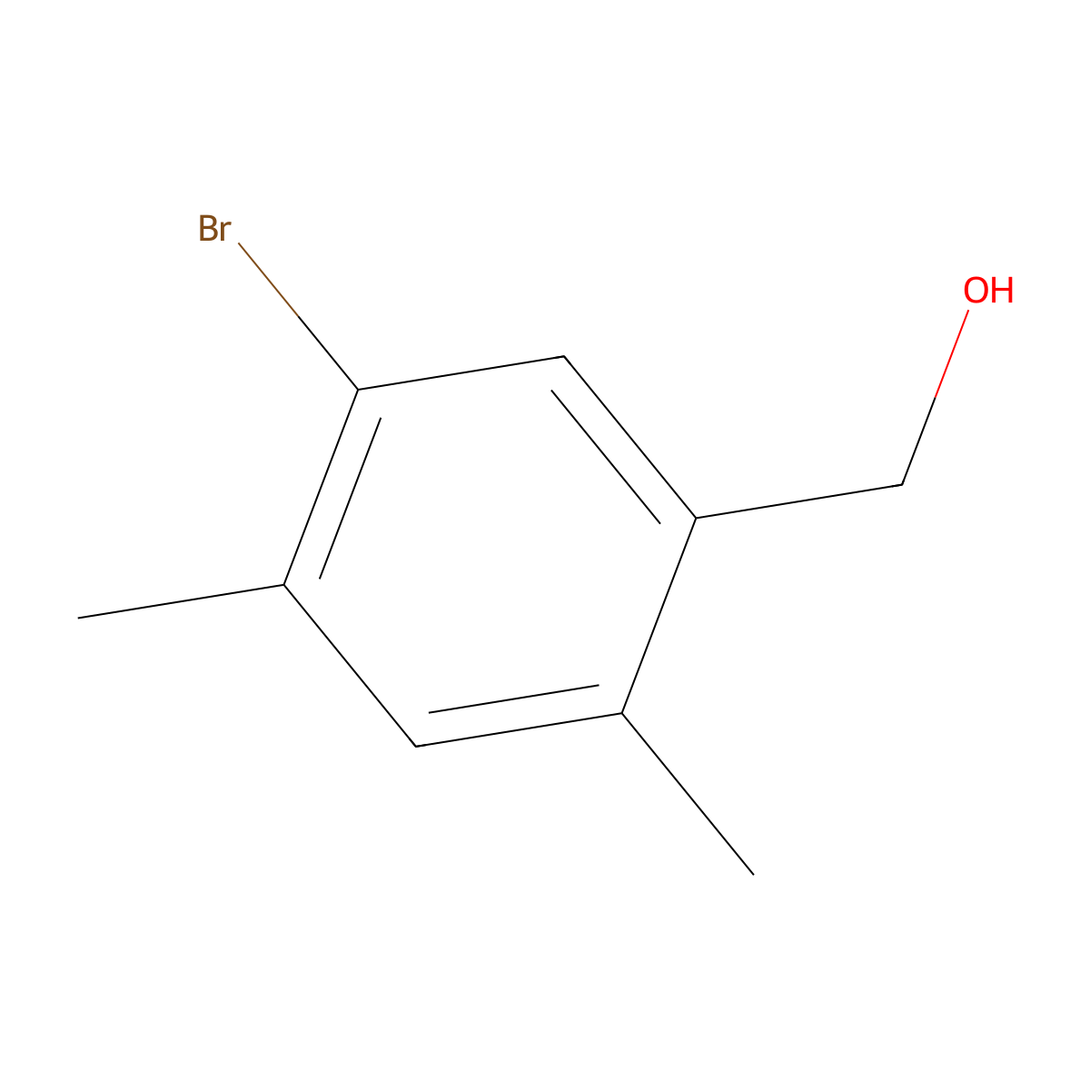 (5-Bromo-2,4-dimethylphenyl)methanol molecular structure, CAS 1785359-87-6