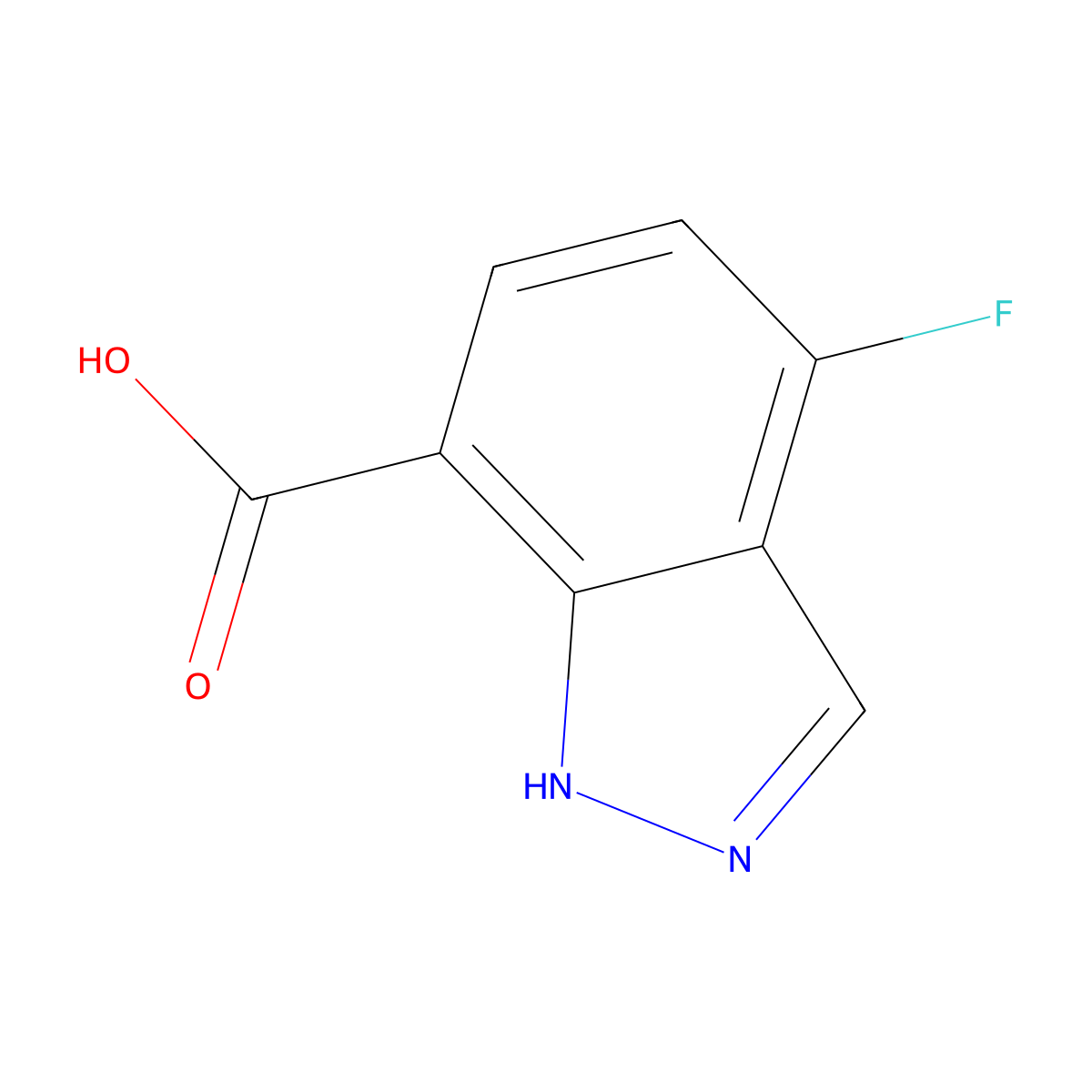 4-Fluoro-1H-indazole-7-carboxylic acid molecular structure, CAS 1785361-20-7