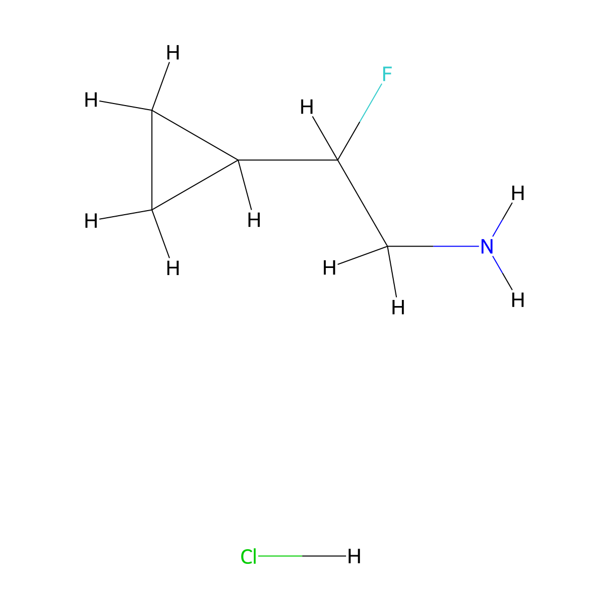 2-Cyclopropyl-2-fluoroethan-1-amine Hydrochloride molecular structure, CAS 1785363-25-8